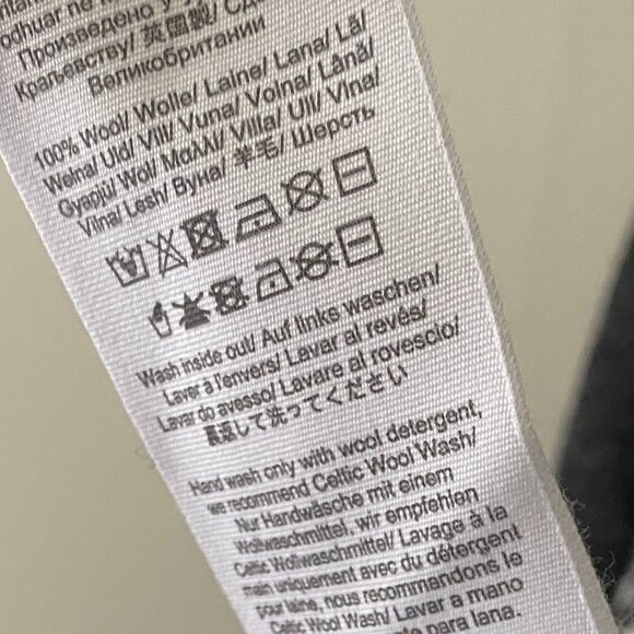 NWT Celtic & Co. Fair Isle Stripe Funnel Neck Sweater Charcoal - Picture 14 of 16